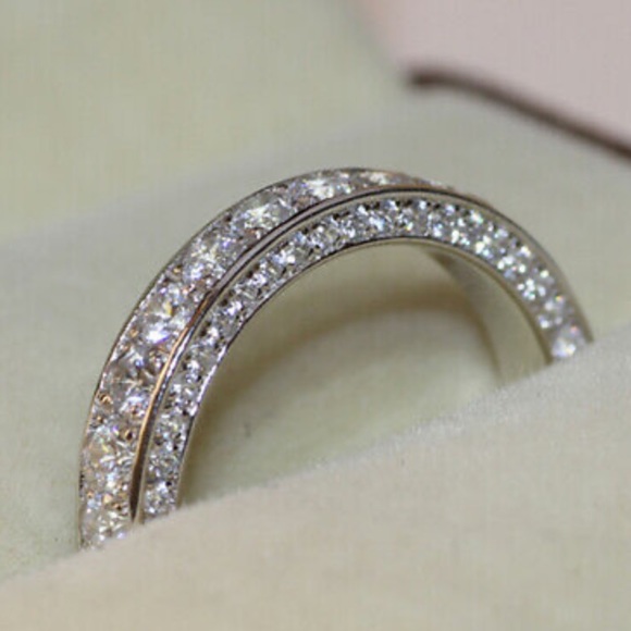 NEW 925 Sterling silver Diamond band Ring - Picture 3 of 7